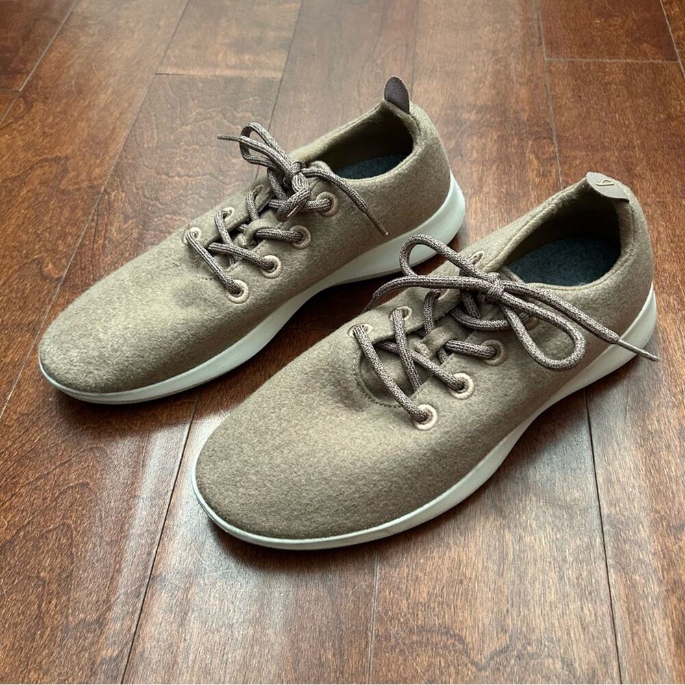 Allbirds Men’s Cozy Superfine Merino Wool Lace-Up Sneakers in Tan, Size 11